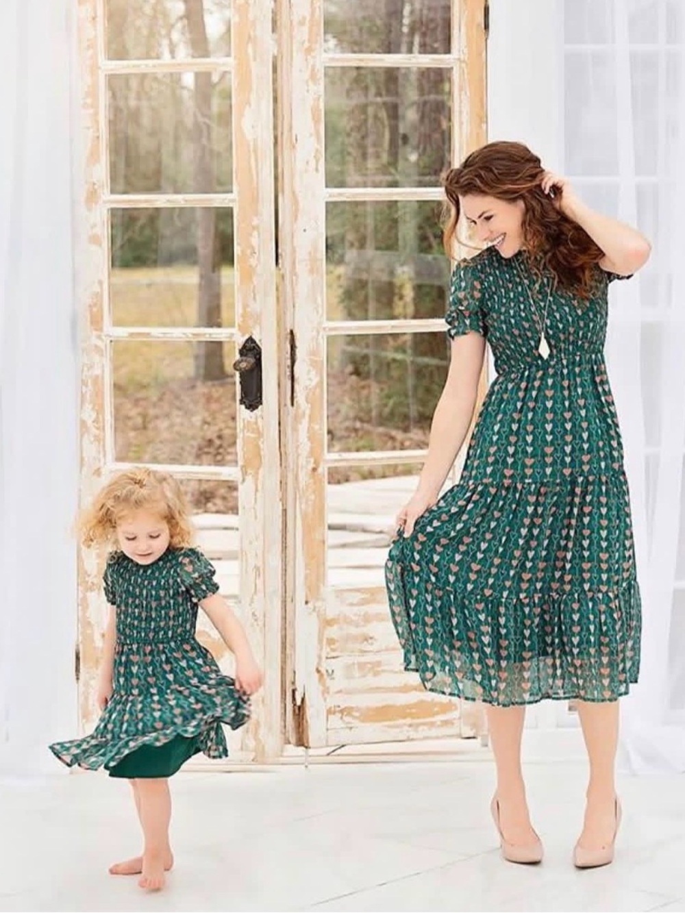 Ivy City Co Ellie Hart Dress Teal with Heart Details